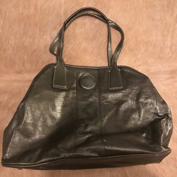 Beautiful gray Coach purse with baby blue lining - Picture 3 of 5